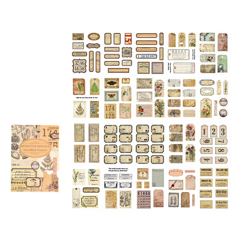 Old Wood Floats PET Stickers Book