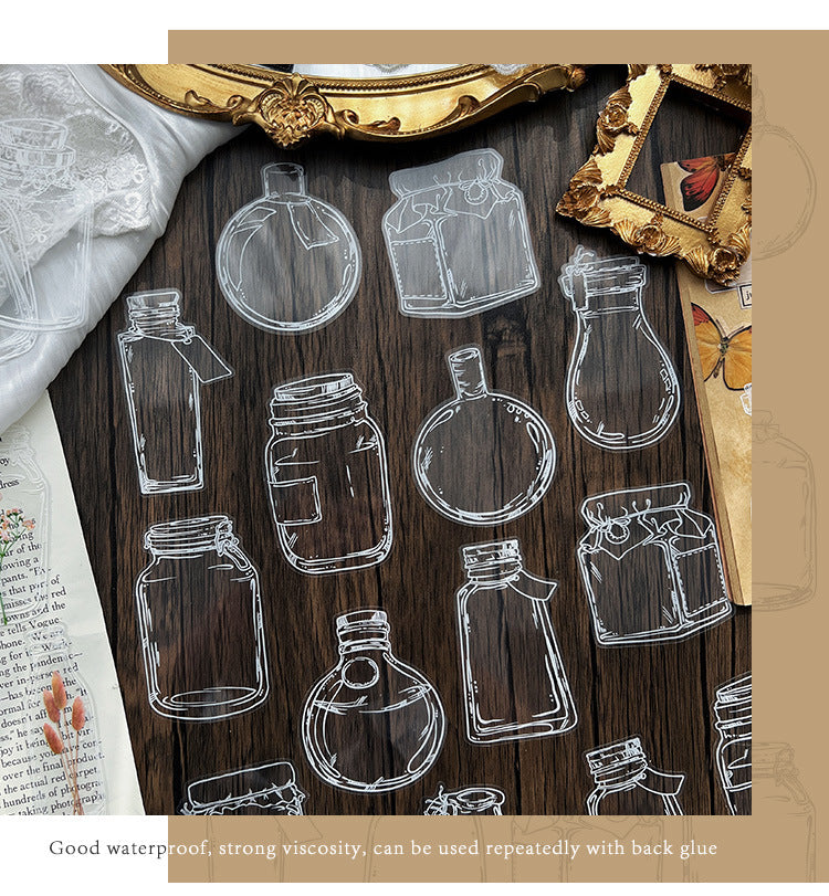 Love in Glass Bottle PET Sticker Set