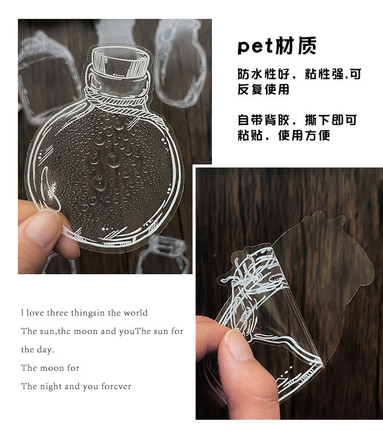 Love in Glass Bottle PET Sticker Set