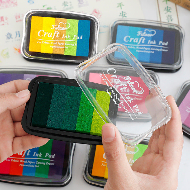 5-Color Gradient Color Stamp Ink Pad Large Box