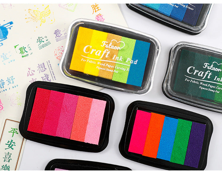 5-Color Gradient Color Stamp Ink Pad Large Box