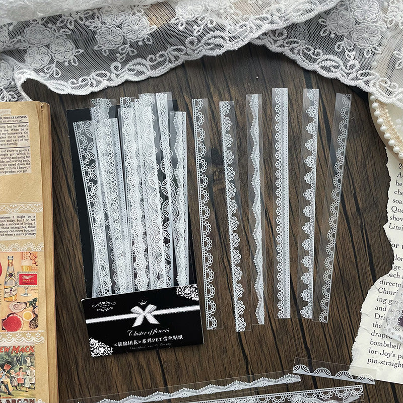 Clustered of Flowers Lace PET Sticker Set