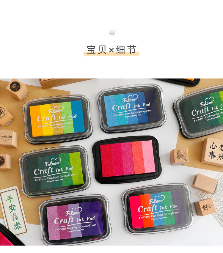 5-Color Gradient Color Stamp Ink Pad Large Box