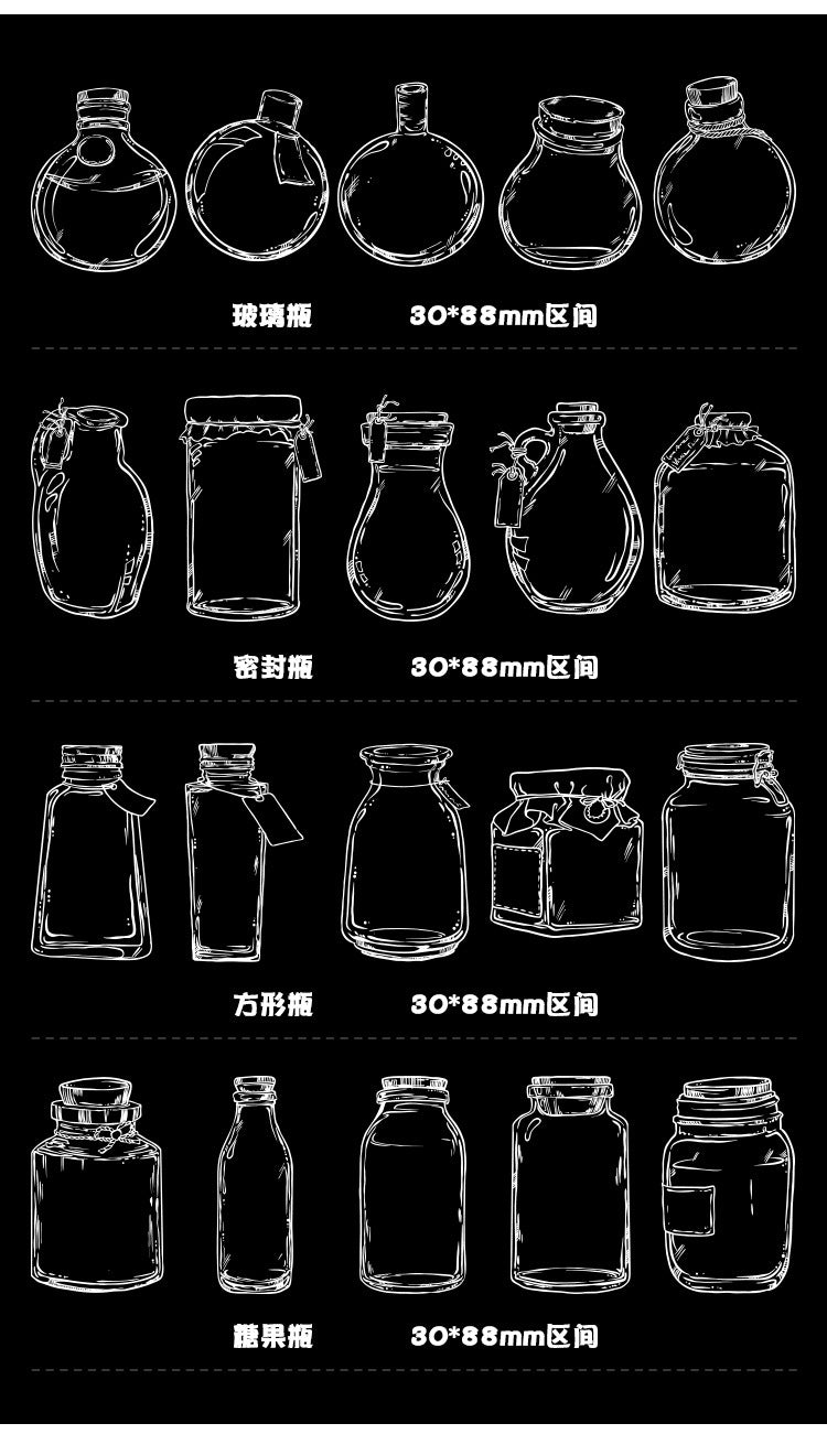 Love in Glass Bottle PET Sticker Set
