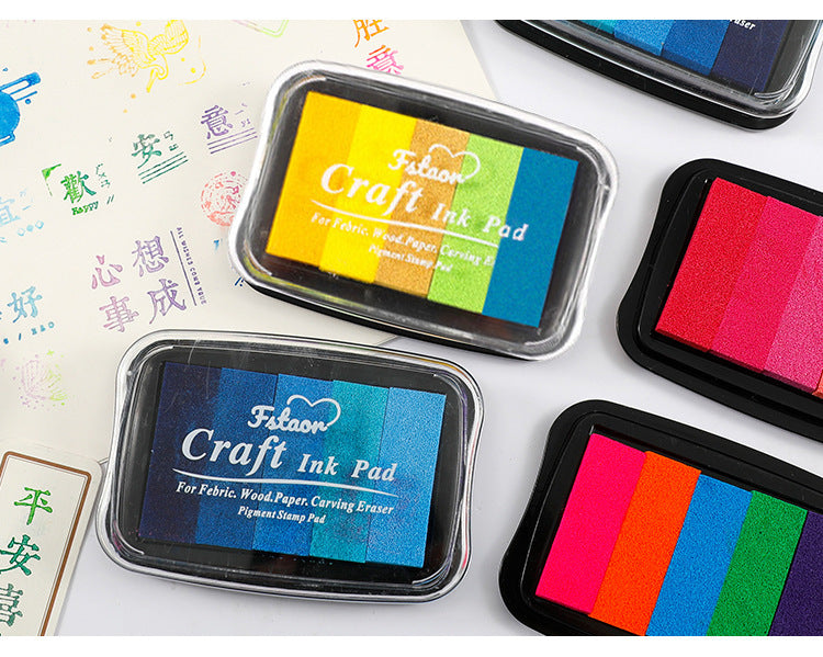 5-Color Gradient Color Stamp Ink Pad Large Box