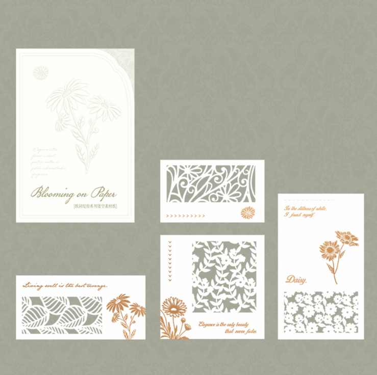 Blooming on Pages Hollow Embossed Paper