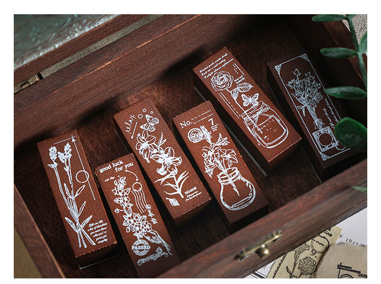 Floral Appreciation Wooden Journal Stamp Box