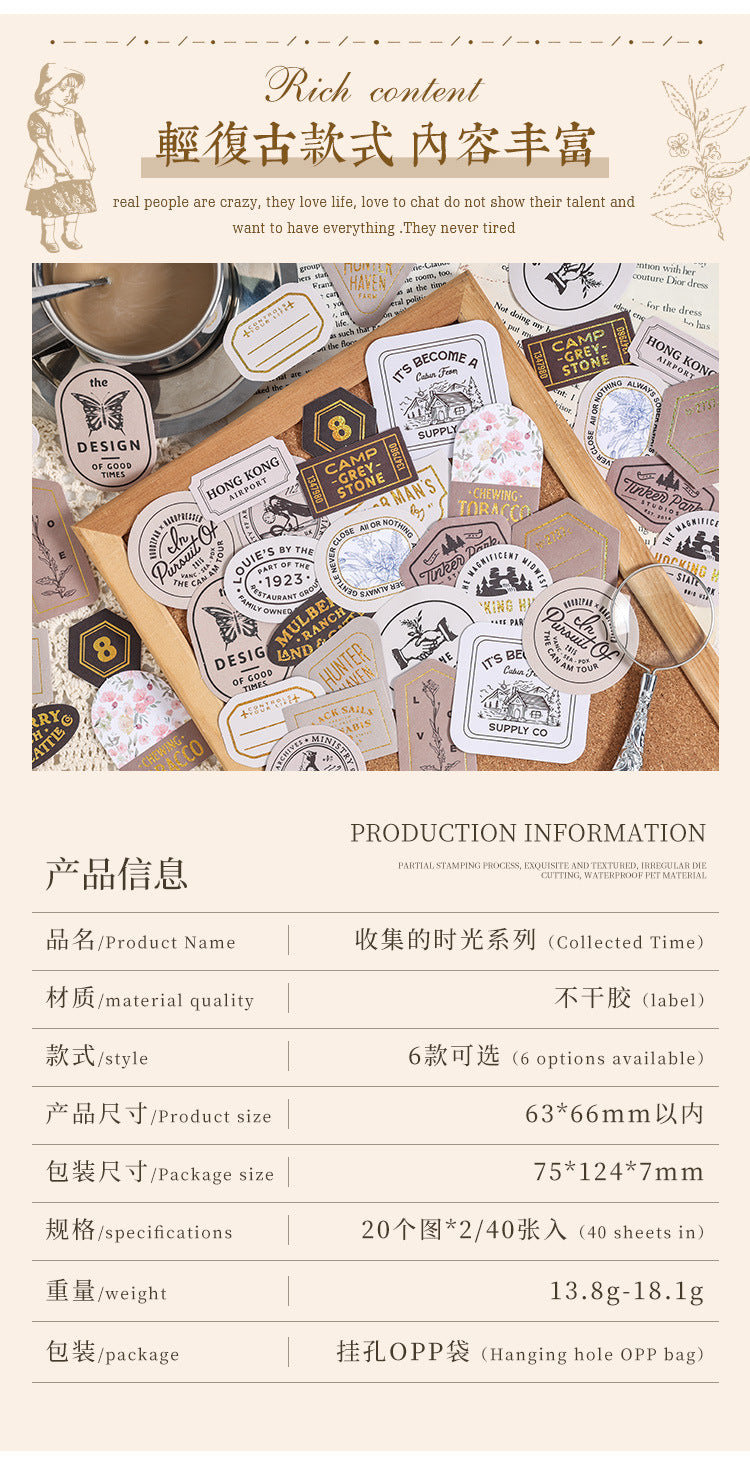 Collection of Time Journal Sticker Pack