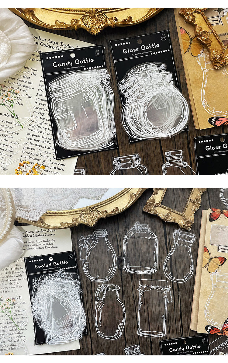 Love in Glass Bottle PET Sticker Set