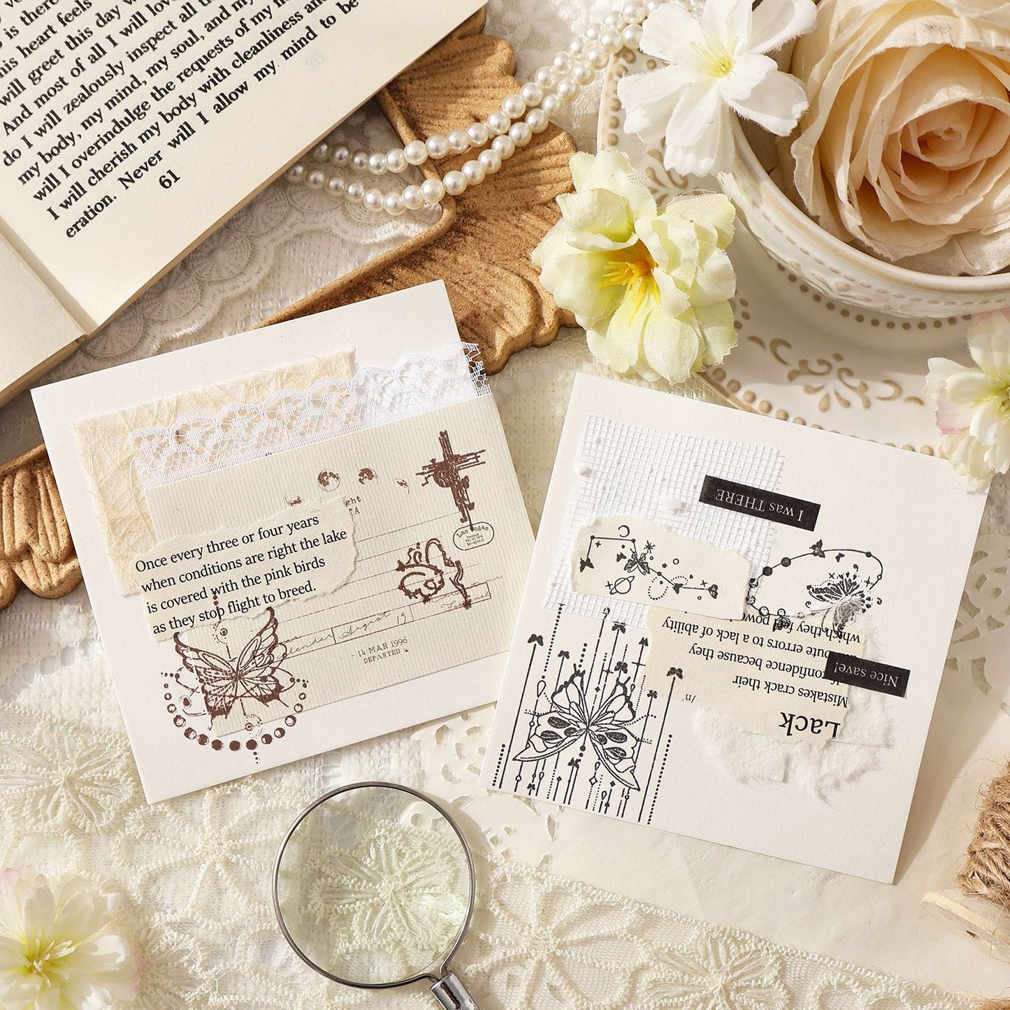 Light and Letterhead Wooden Stamps Box