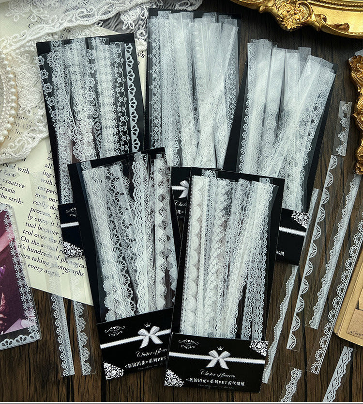Clustered of Flowers Lace PET Sticker Set
