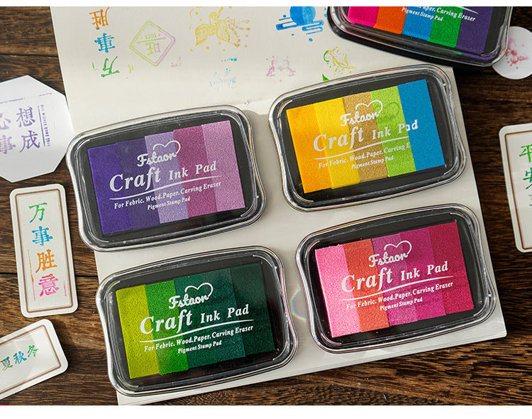 5-Color Gradient Color Stamp Ink Pad Large Box