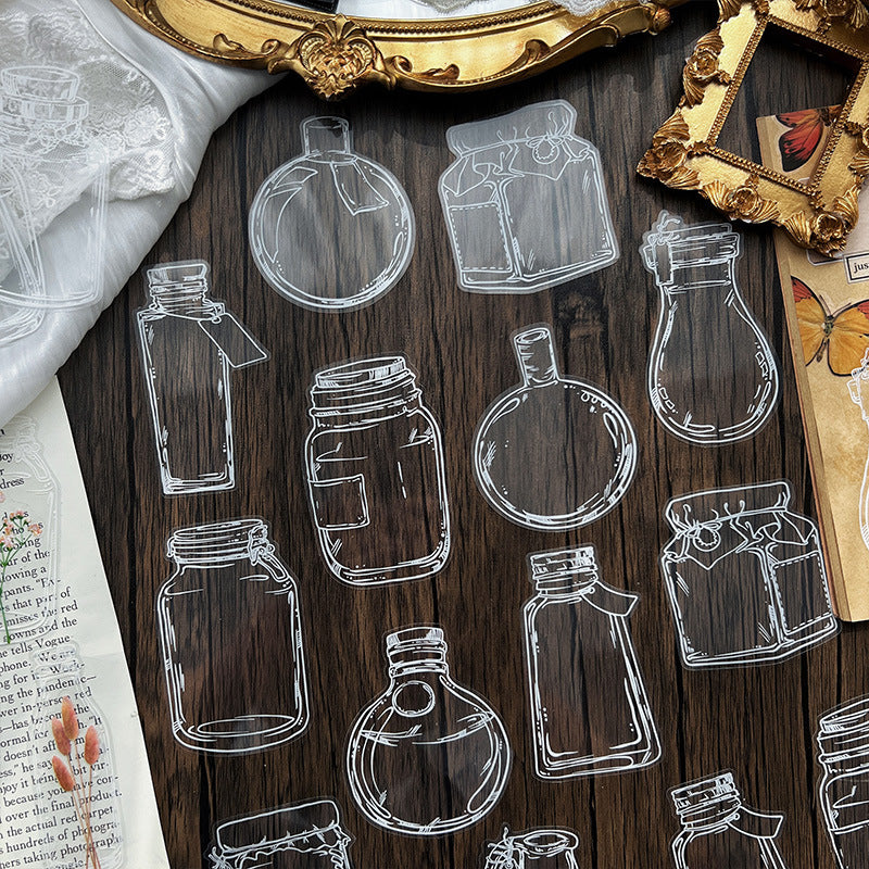 Love in Glass Bottle PET Sticker Set