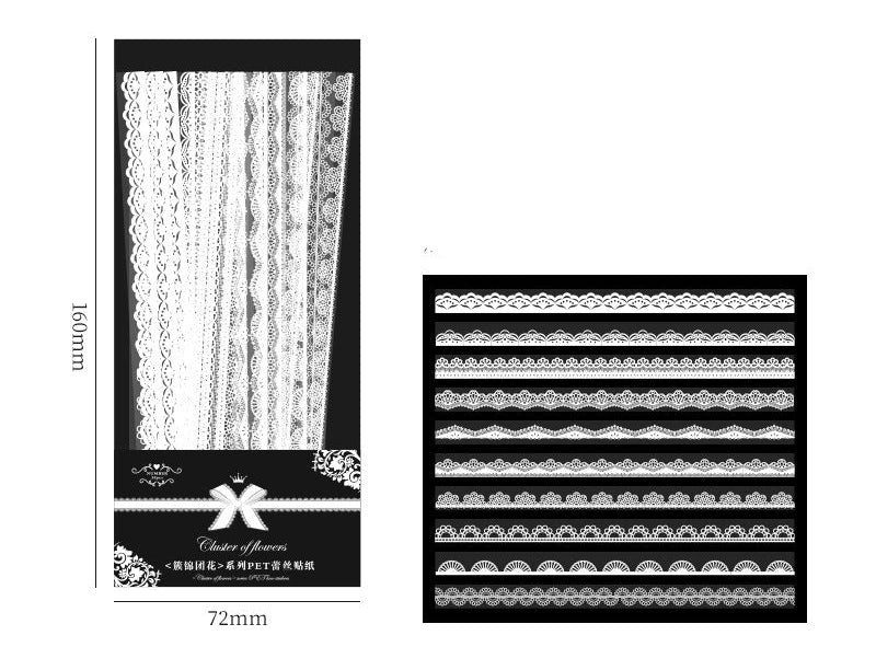 Clustered of Flowers Lace PET Sticker Set