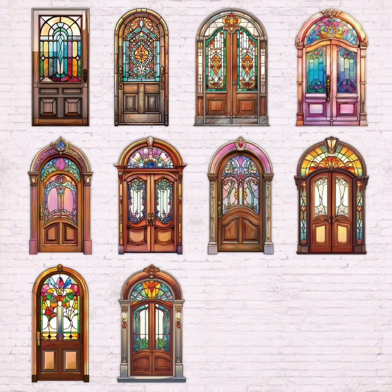 Vintage Courtyard Hollow Door Stickers