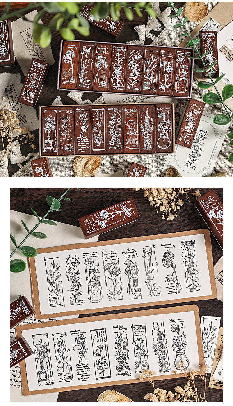 Floral Appreciation Wooden Journal Stamp Box