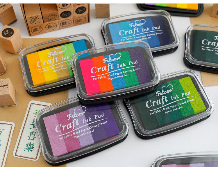 5-Color Gradient Color Stamp Ink Pad Large Box