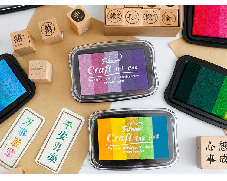 5-Color Gradient Color Stamp Ink Pad Large Box