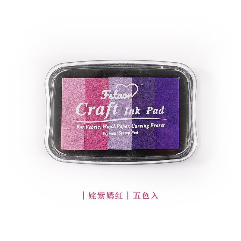 5-Color Gradient Color Stamp Ink Pad Large Box