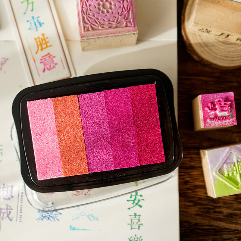 5-Color Gradient Color Stamp Ink Pad Large Box