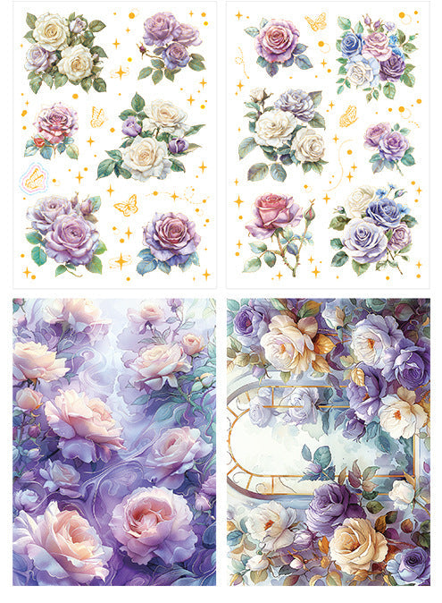 Rose Blooming PET Sticker Set