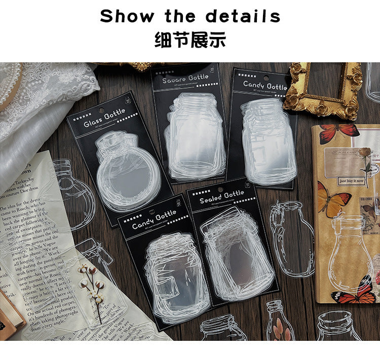 Love in Glass Bottle PET Sticker Set
