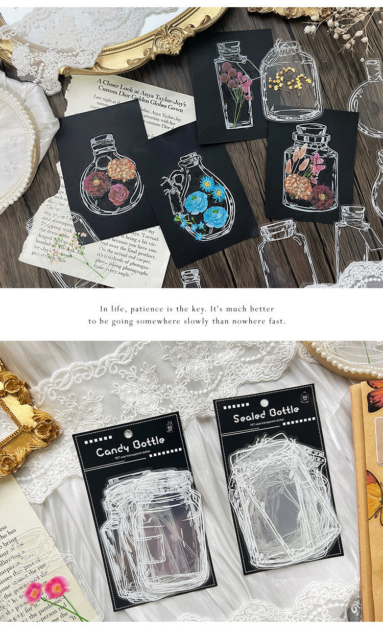 Love in Glass Bottle PET Sticker Set