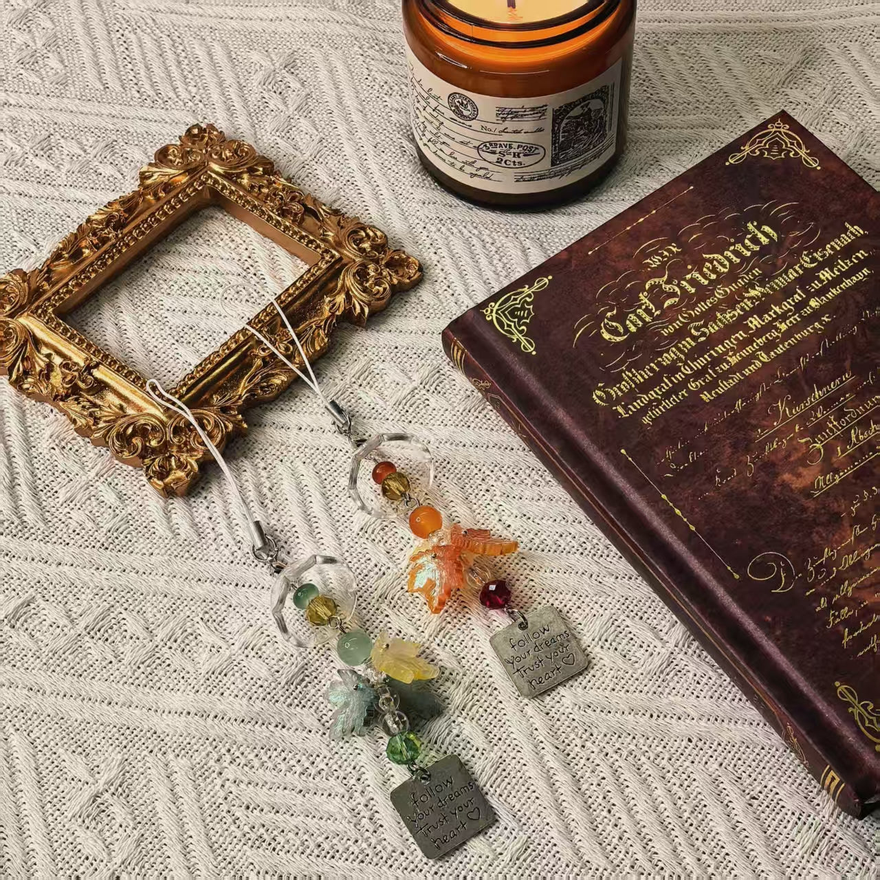 Maple Leaf Wine Bell Charm