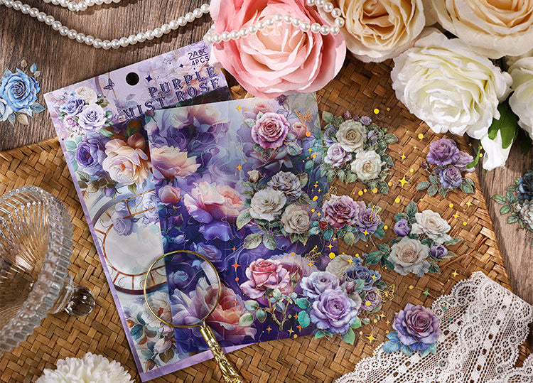 Rose Blooming PET Sticker Set