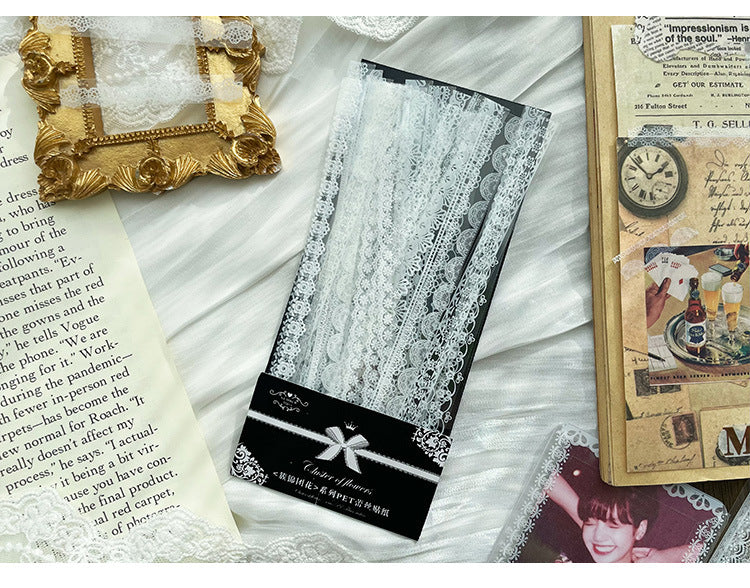 Clustered of Flowers Lace PET Sticker Set