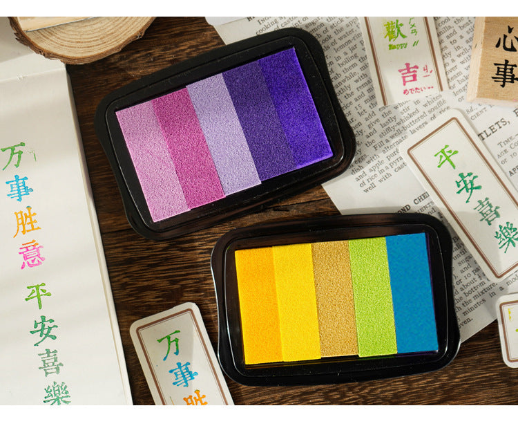 5-Color Gradient Color Stamp Ink Pad Large Box