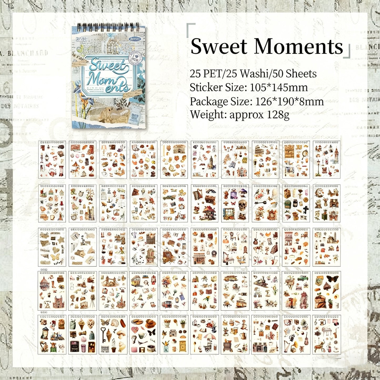 Libro de pegatinas retro clásicas