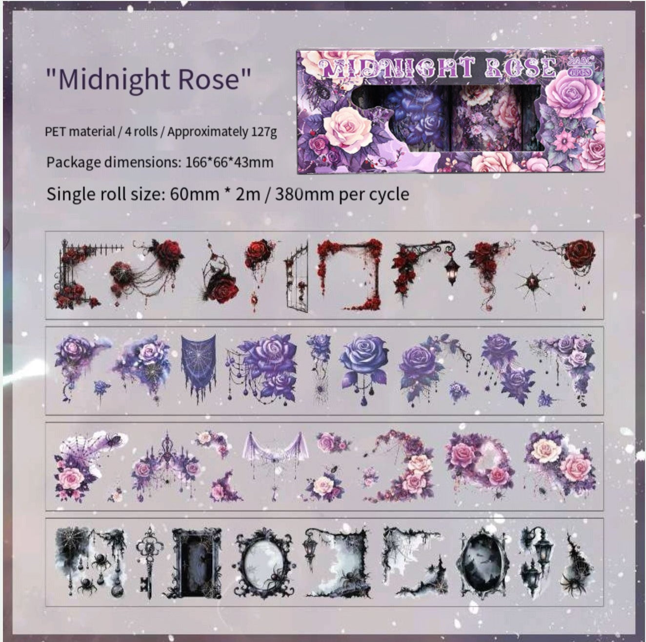 Ghostly Rose Washi Tape