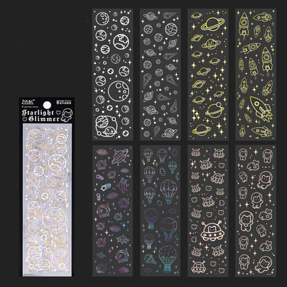 Floating Light Gold PET Stickers Set