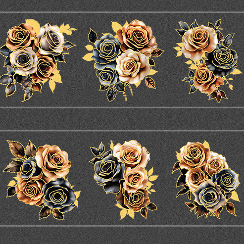 Dark & Gold Floral Washi Tape