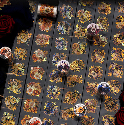 Dark & Gold Floral Washi Tape