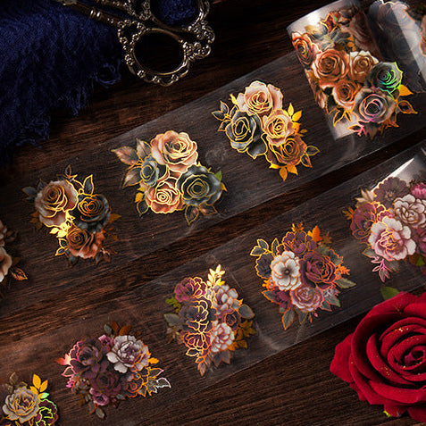 Dark & Gold Floral Washi Tape