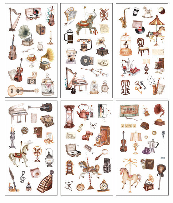 Nostalgia Record PET Stickers Set