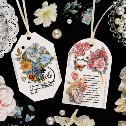 Floral Story Gold Foiled Stickers