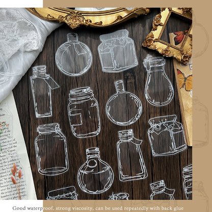 Love in Glass Bottle PET Stickers Set