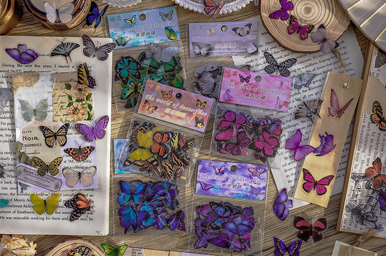 The World of Butterfly PET Sticker Set