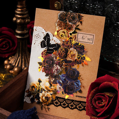 Dark & Gold Floral Washi Tape