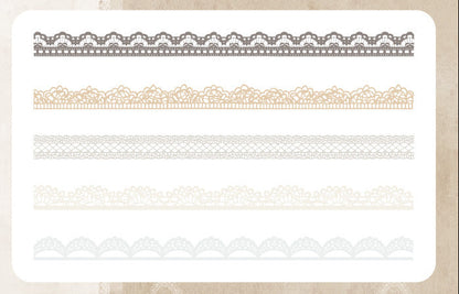 Flowers Lace PET Stickers Set