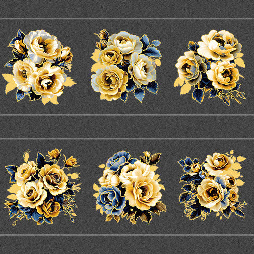 Dark & Gold Floral Washi Tape