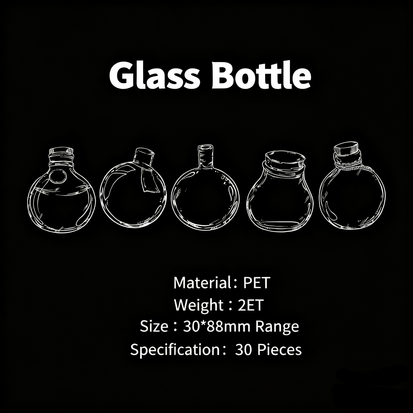 Love in Glass Bottle PET Stickers Set