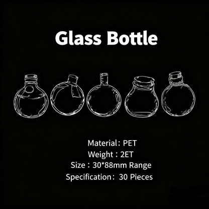 Love in Glass Bottle PET Stickers Set