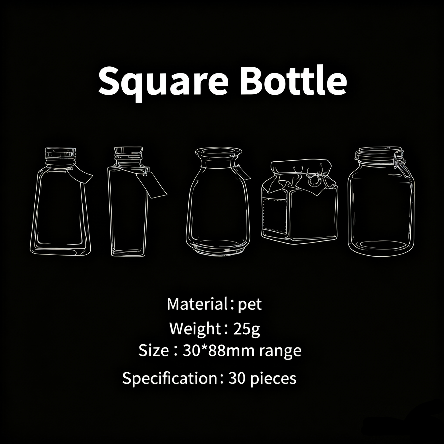 Love in Glass Bottle PET Stickers Set