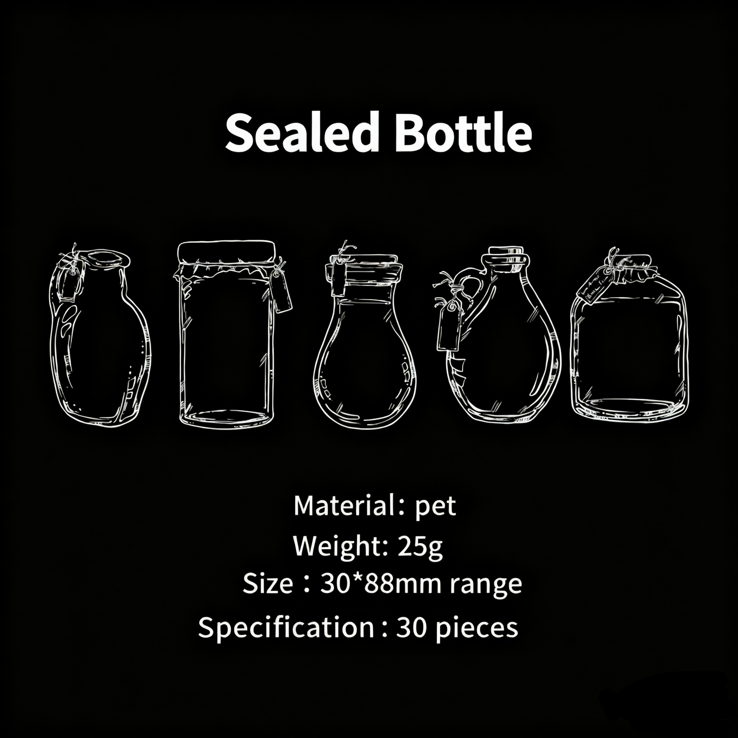 Love in Glass Bottle PET Stickers Set