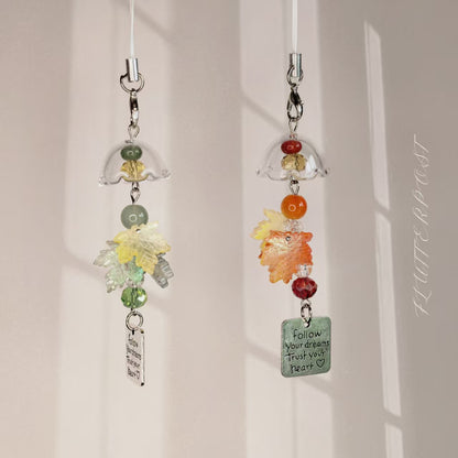 Maple Leaf Wine Bell Charm