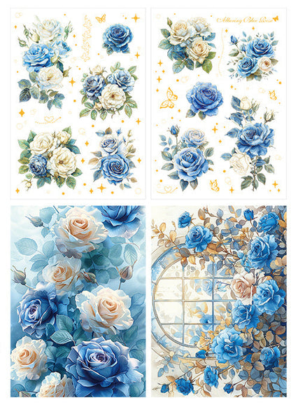 Rose Blooming PET Stickers Set